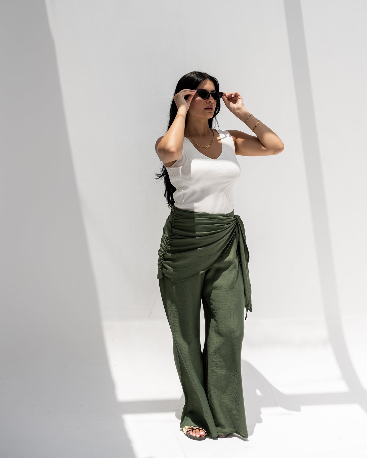Wrapped Olive Pants