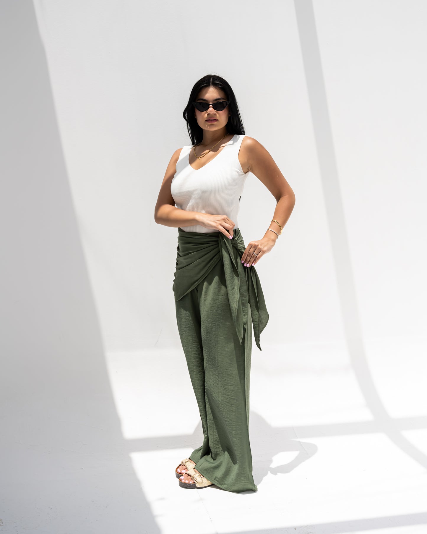 Wrapped Olive Pants