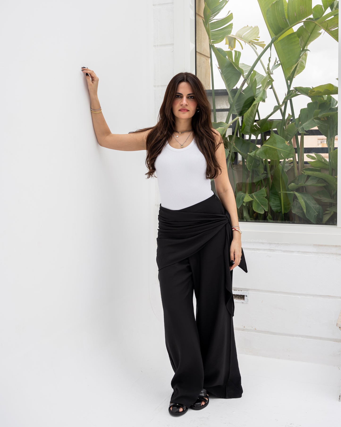 Wrapped Black Pants