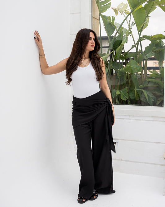 Wrapped Black Pants