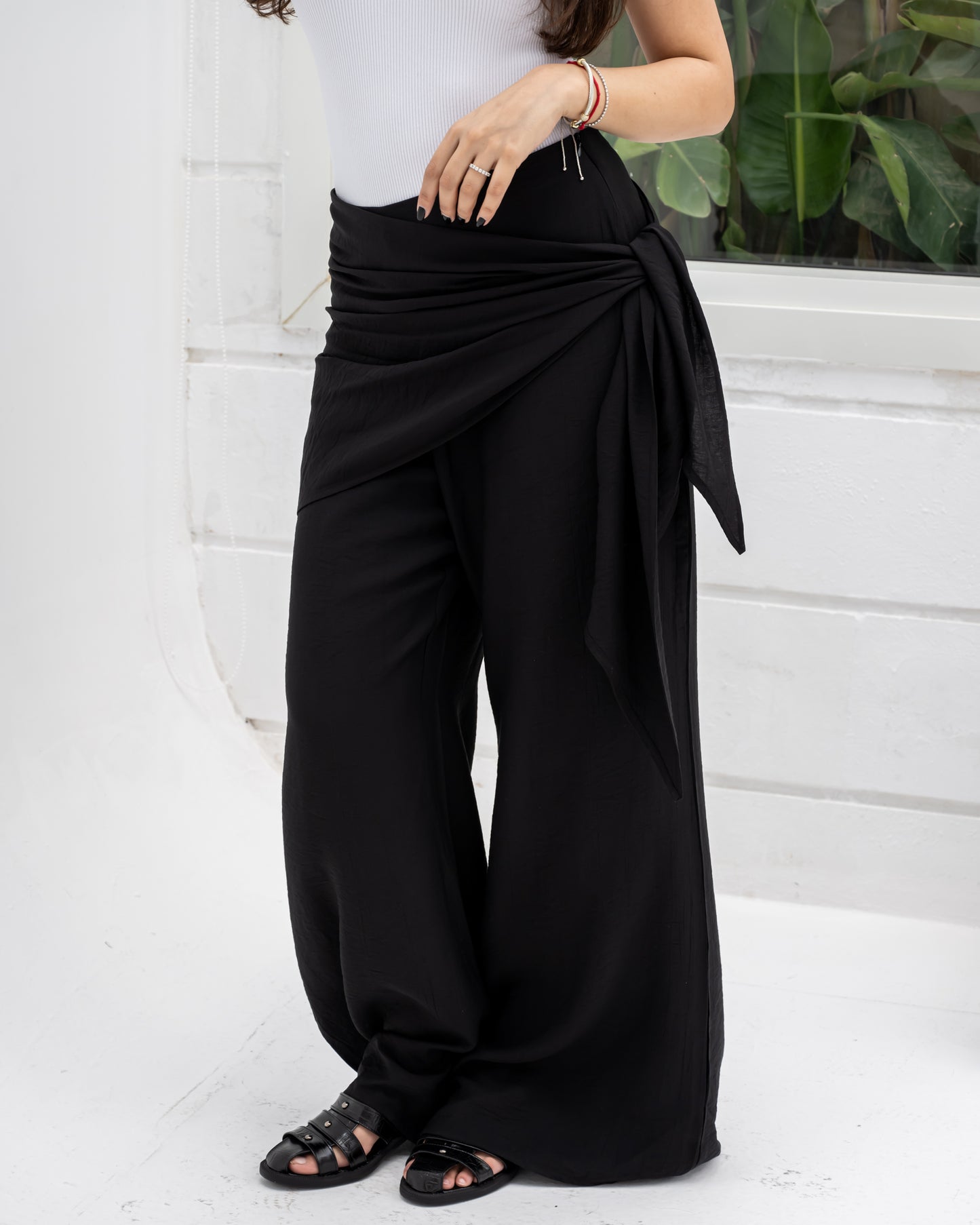 Wrapped Black Pants