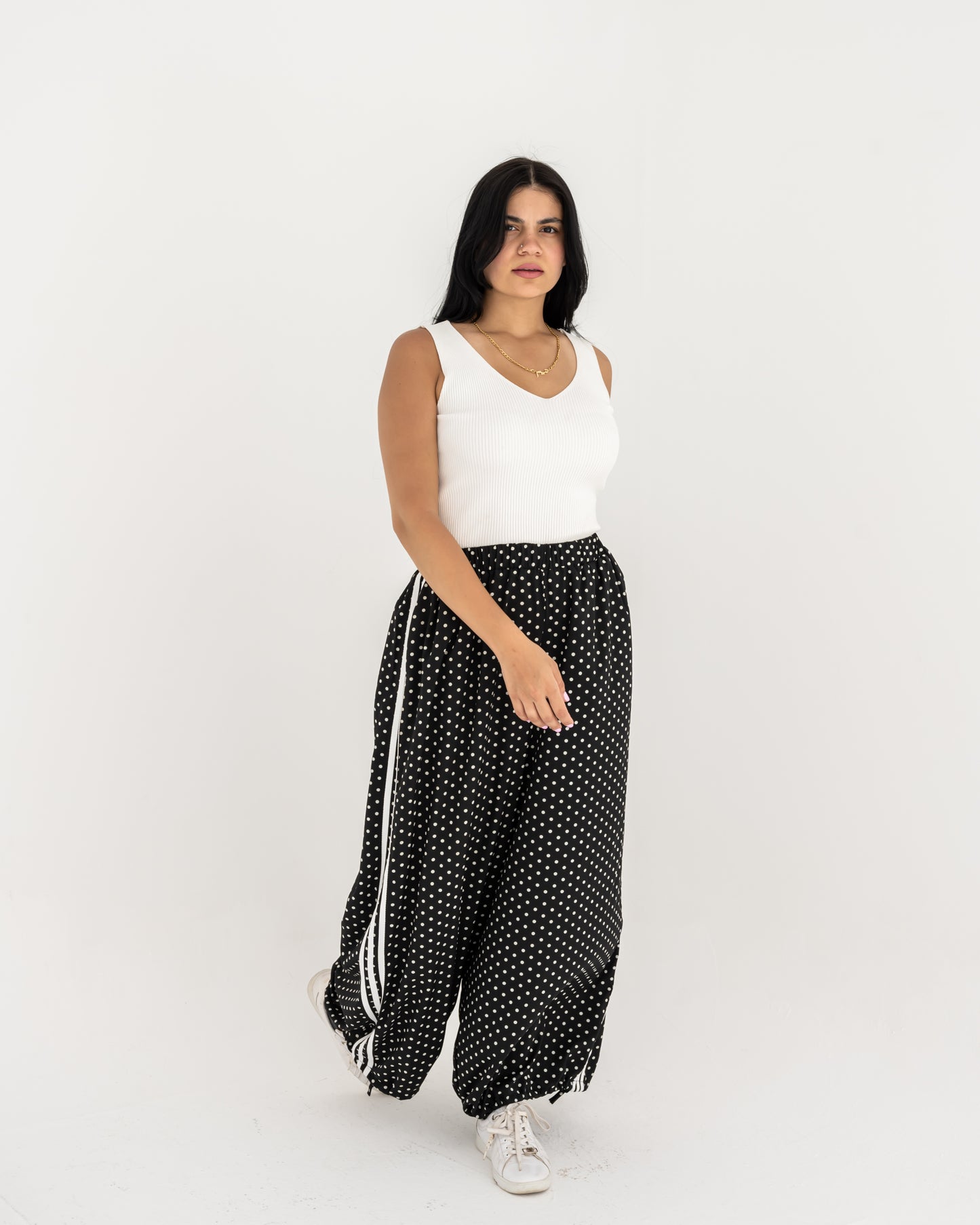Boho Polka Pants In Black