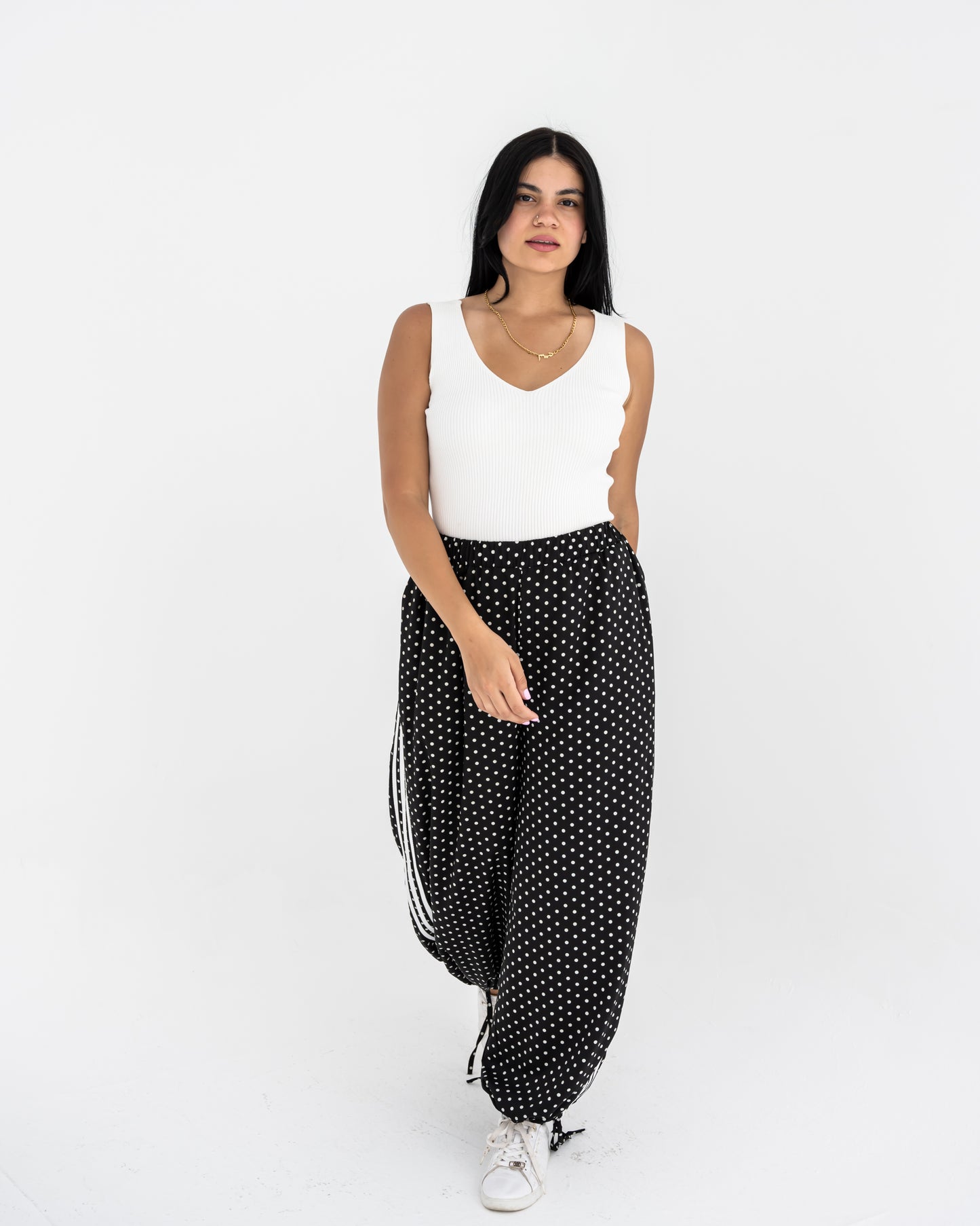 Boho Polka Pants In Black