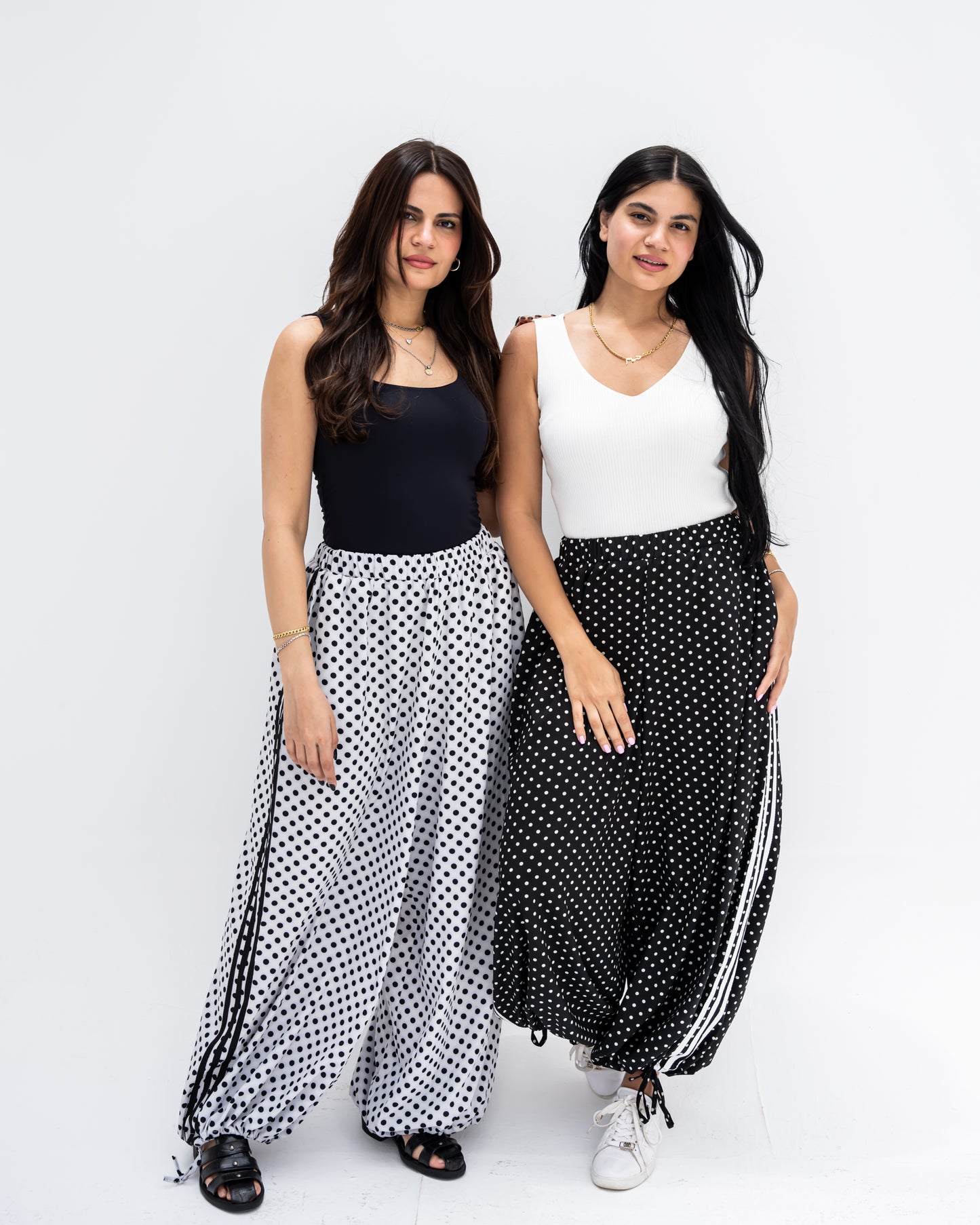 Boho Polka Pants In Black