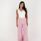 Pink Polka Satin Wide Pants
