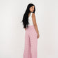 Pink Polka Satin Wide Pants