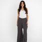 Black Polka Satin Wide Pants