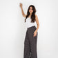 Black Polka Satin Wide Pants