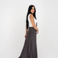 Black Polka Satin Skirt