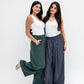 Trendy Cut Striped Pants In Green