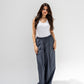 Trendy Cut Striped Pants In Grey