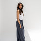 Trendy Cut Striped Pants In Grey