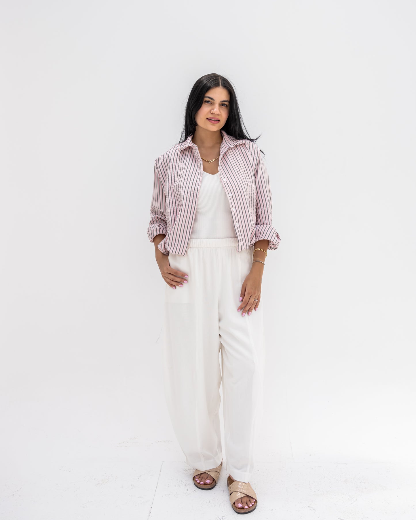 Ballon Linen Pants In White