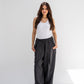 Trendy Cut Striped Pants In Black