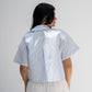 Striped Shirt In Baby Blue "half-sleeves"