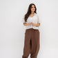 Ballon Linen Pants In Brown
