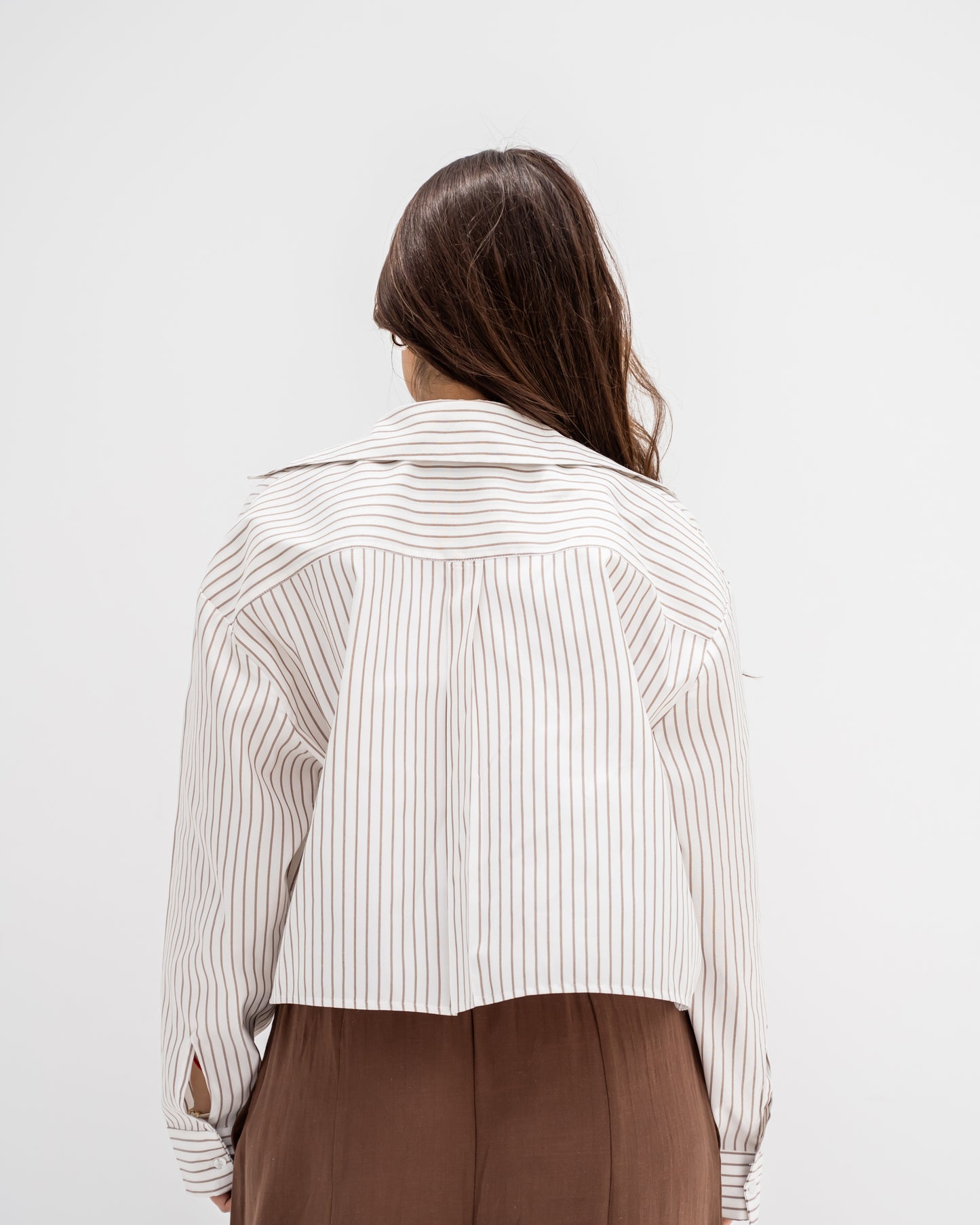 Striped Shirt In Beige "long-sleeves" (Copy)