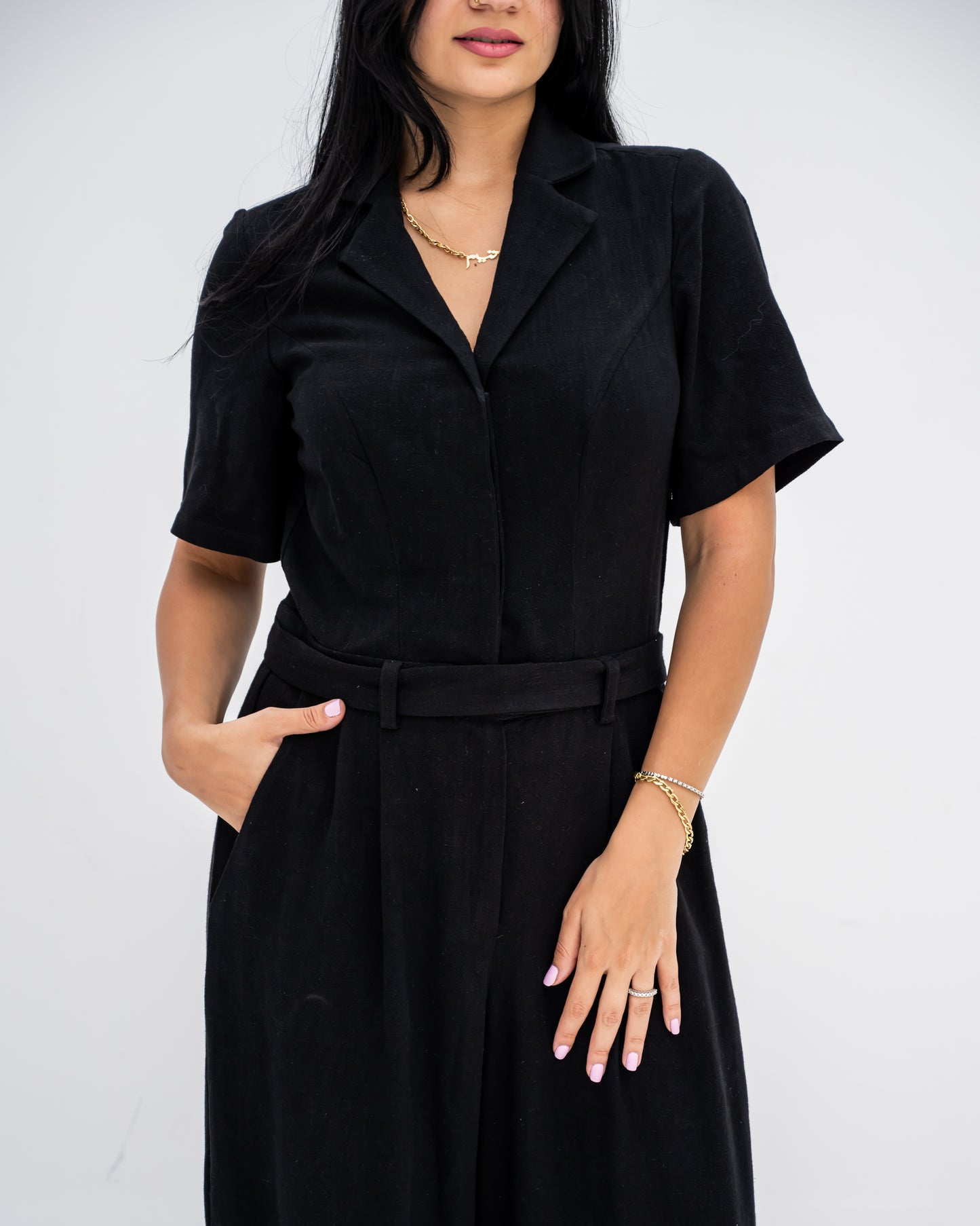 Black Linen Jumpsuit