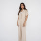 Beige Linen Jumpsuit