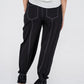Black Stitched Pants