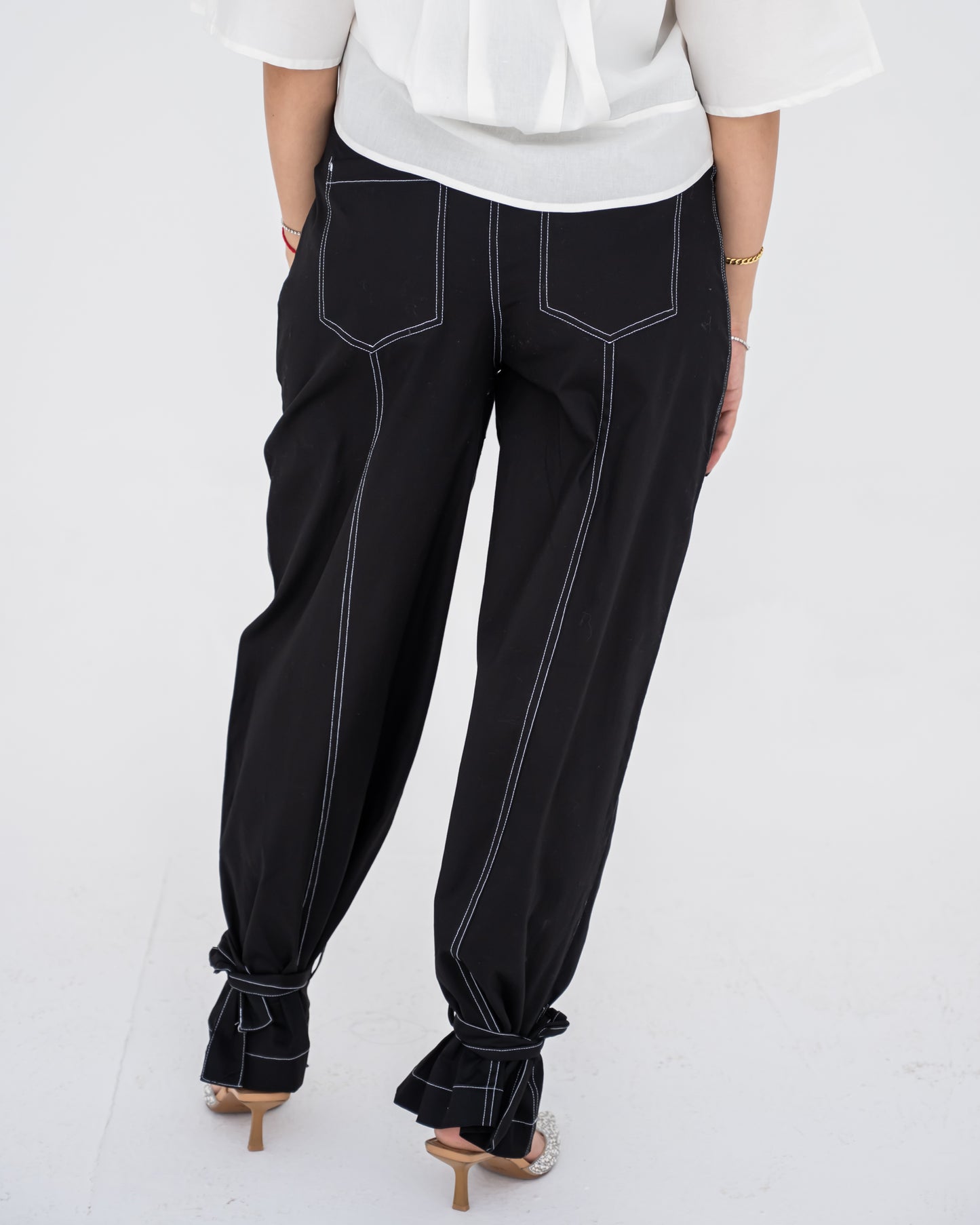 Black Stitched Pants