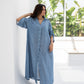 Linen Shirt Dress In Dust Blue