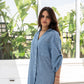 Linen Shirt Dress In Dust Blue