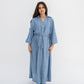 Linen Shirt Dress In Dust Blue