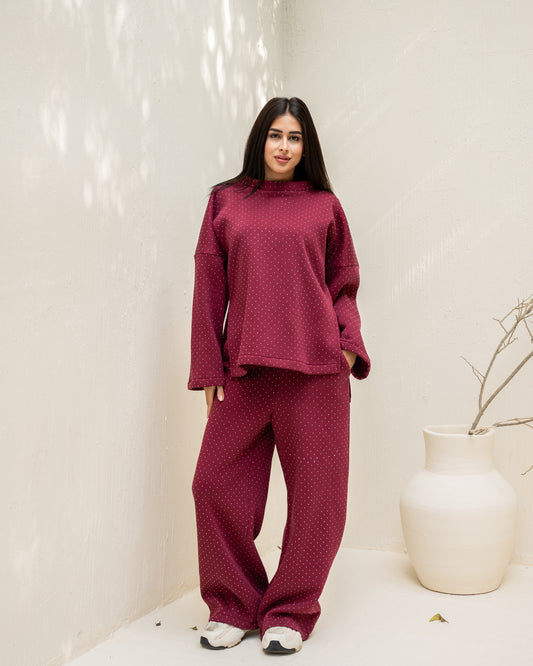 Blingy Set In Burgundy