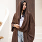Scarf-Flow Cardigan In Brown