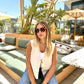 Women's Pure Linen Beige Blazer Vest - Elegant Sleeveless Top Made in Egypt