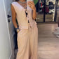 Ribbon Vest Set In Nude