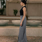 Women's Flowy Pants in Grey - Elegant CY Fabric Bottoms, Made in Egypt