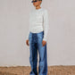 Women's Off-White Cotton Ripped Long Sleeve Top - Stylish & Comfortable Egyptian-Made Fashion