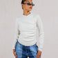 Women's Off-White Cotton Ripped Long Sleeve Top - Stylish & Comfortable Egyptian-Made Fashion