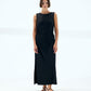Basic sleeveless long Dress in black