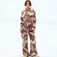 3-in-1 Draped Wrap Top (Free Size) and Wide-Leg Pants Set for Women - Elegant Modest Fashion Outfit and Comfortable satin