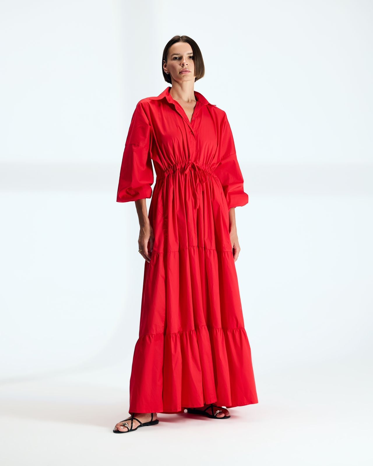 Women's Maxi Dress - Poplin Fabric, Free Size - Elegant and Comfortable for Casual Occasions