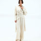 3-in-1 Draped Wrap Top (Free Size) and Wide-Leg Pants Set for Women - Elegant Modest Fashion Outfit and Comfortable