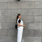 Ribbon Vest Set In White