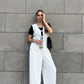 Ribbon Vest Set In White