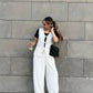 Ribbon Vest Set In White