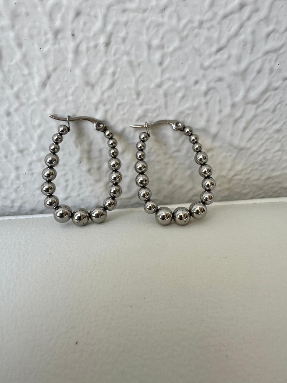 bubble hoop in silver