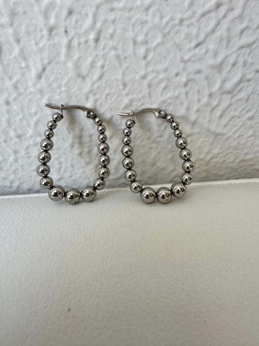 bubble hoop in silver