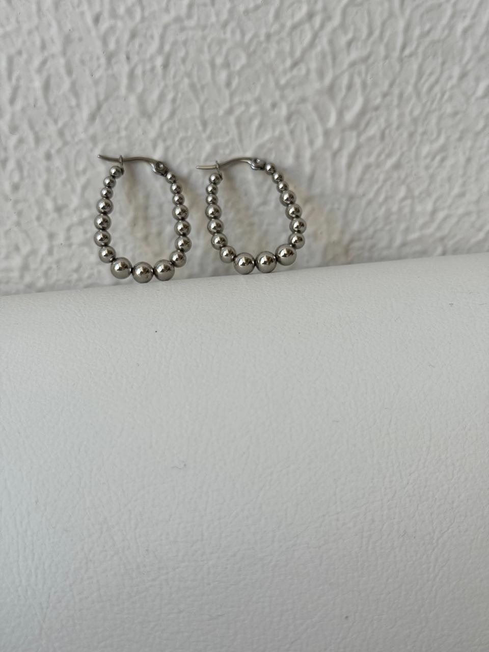 bubble hoop in silver