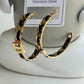 black&gold big earrings