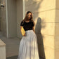 dot drama maxi skirt