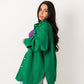 Green Linen Shirt by Aya Osama Couture - Lightweight, Breathable, Eco-Friendly, Stylish, and Comfortable for Casual Summer Wear