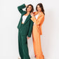 Green Mila Blazer Suit for Women by Aya Osama Couture - Pure Crepe, Stylish and Formal Office Wear, Designer Egyptian Blazer Set