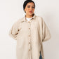 Beige unfinished pure linen shirt by Aya Osama Couture, Egyptian linen fabric, perfect for casual and formal wear.